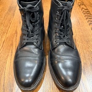 Coach Men's Henry Cap Toe Leather Boots - Black - Style FG1604 - Men's 8.5D